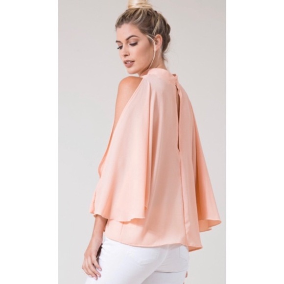 Open Shoulder Top with Kimono Sleeves - Picture 2 of 6